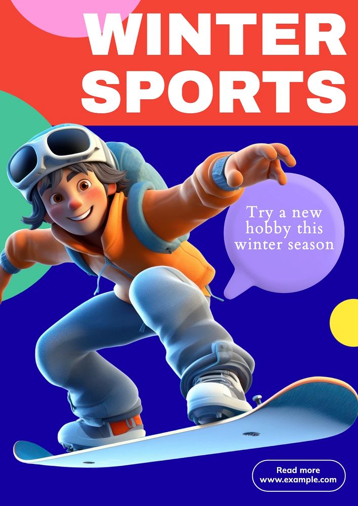 Winter sports poster template