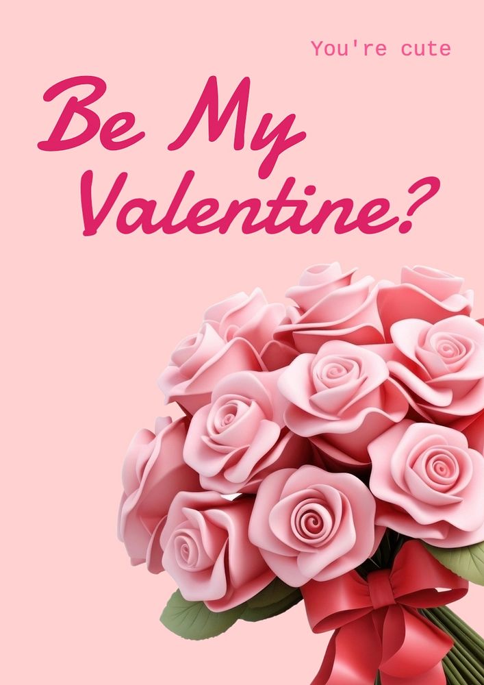 Be my valentine poster template