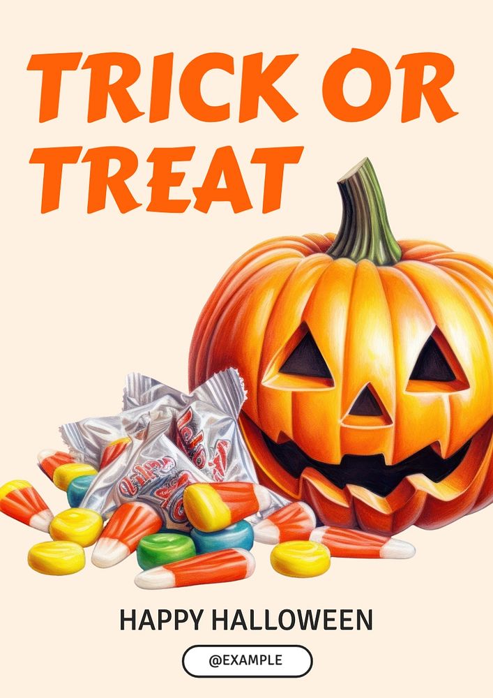 Trick or treat poster template