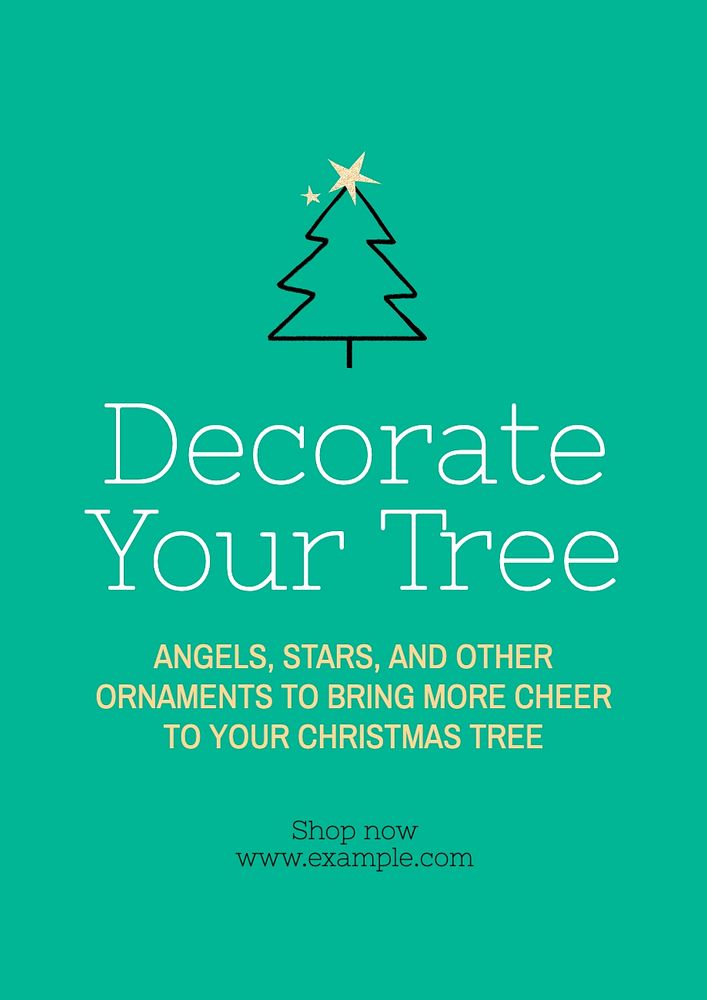 Christmas tree decoration poster template