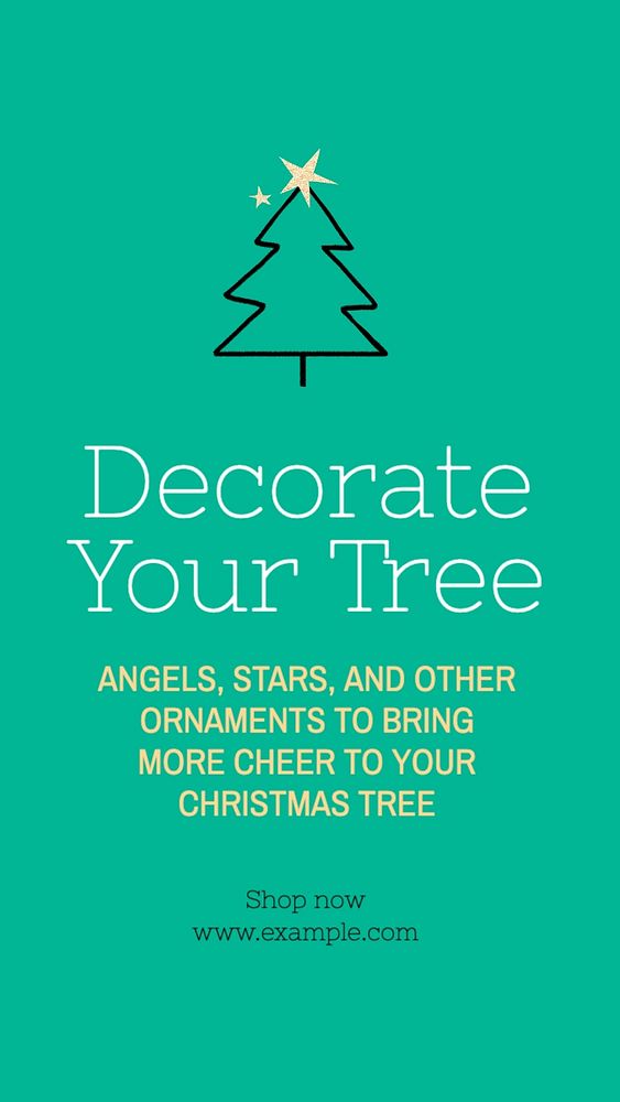 Christmas tree decoration Facebook story template