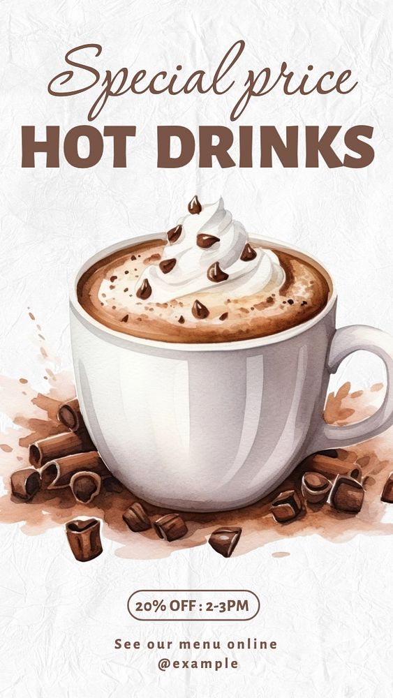 Hot drinks sale Instagram story template