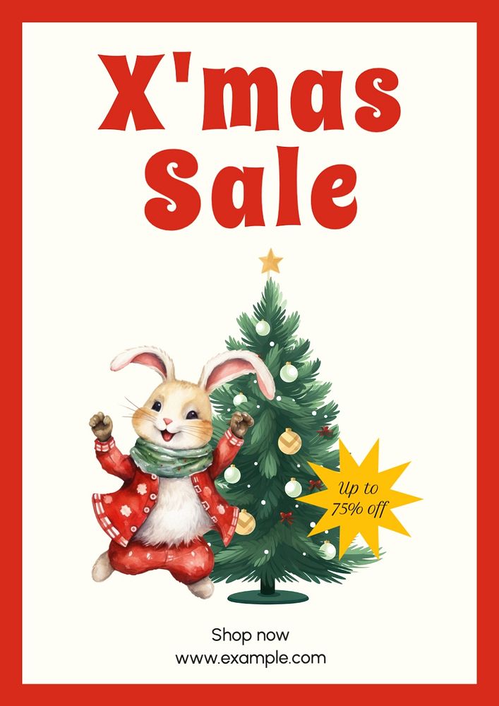 Xmas sale poster template