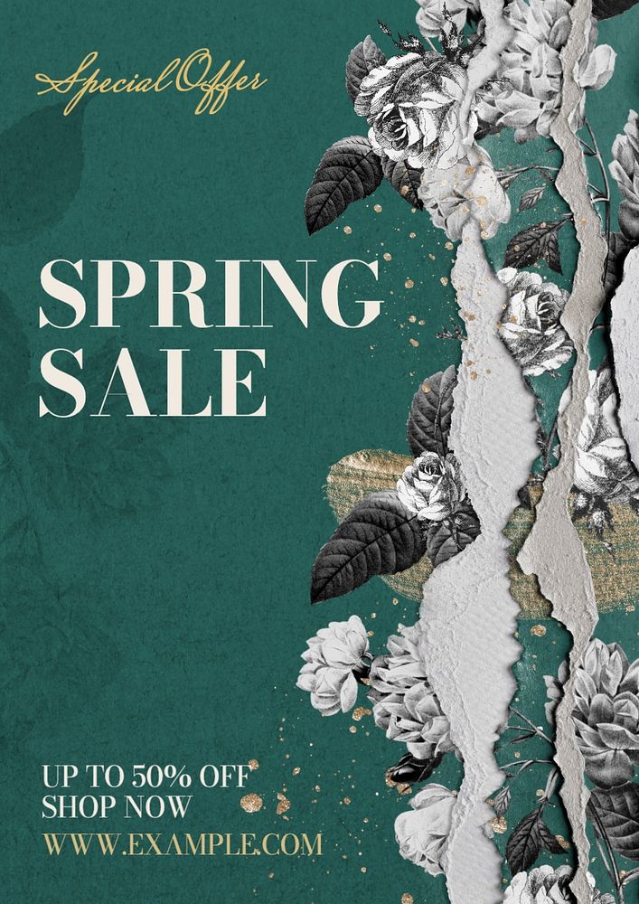 Spring sale poster template