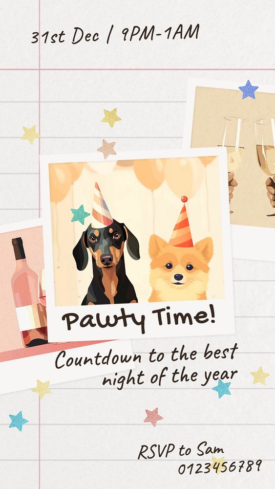 Pet party Instagram story template