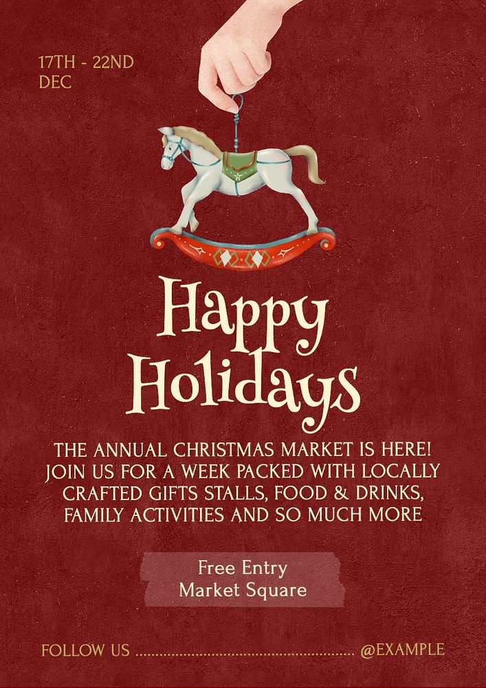 Happy holidays poster template