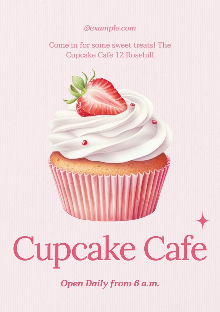 Cupcake cafe poster template