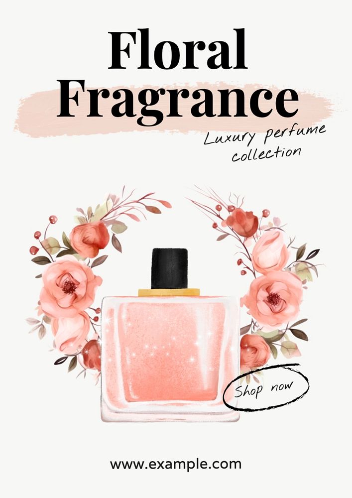 Floral fragrance poster template