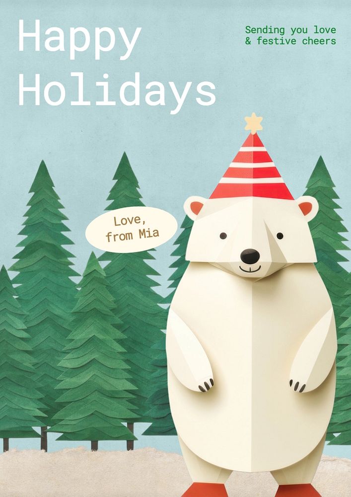 Happy holidays poster template