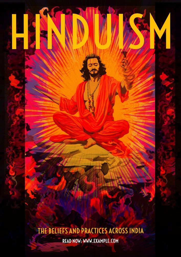 Hinduism religion poster template