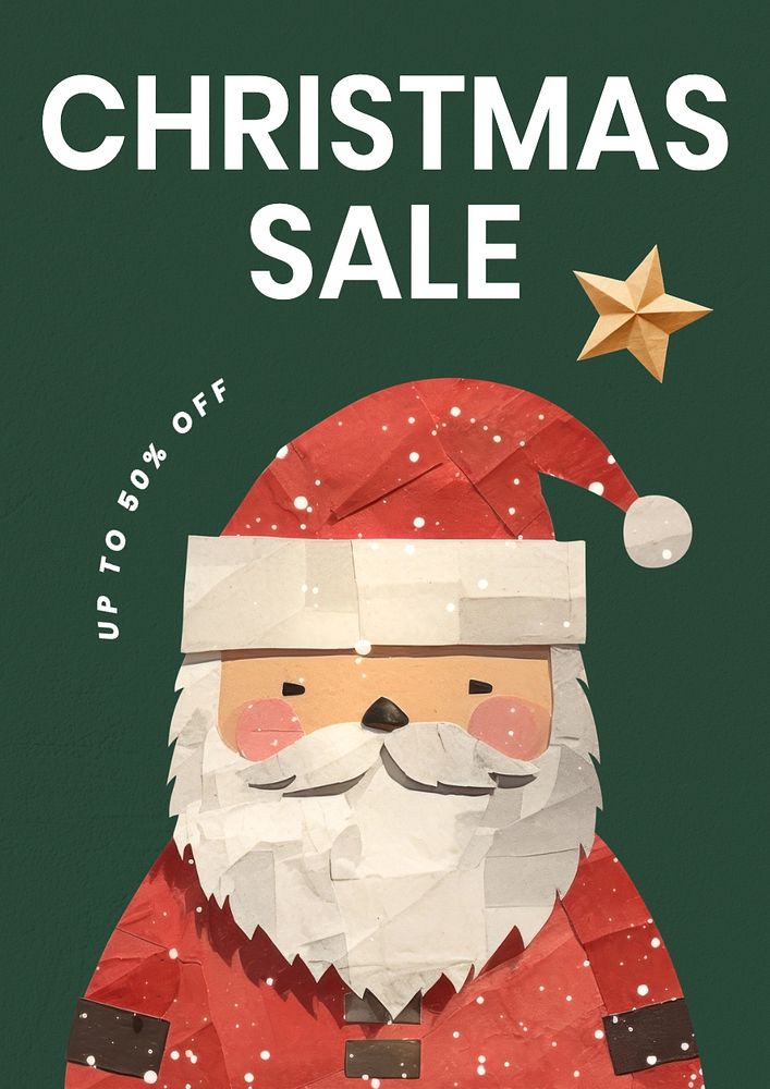 Christmas sale poster template