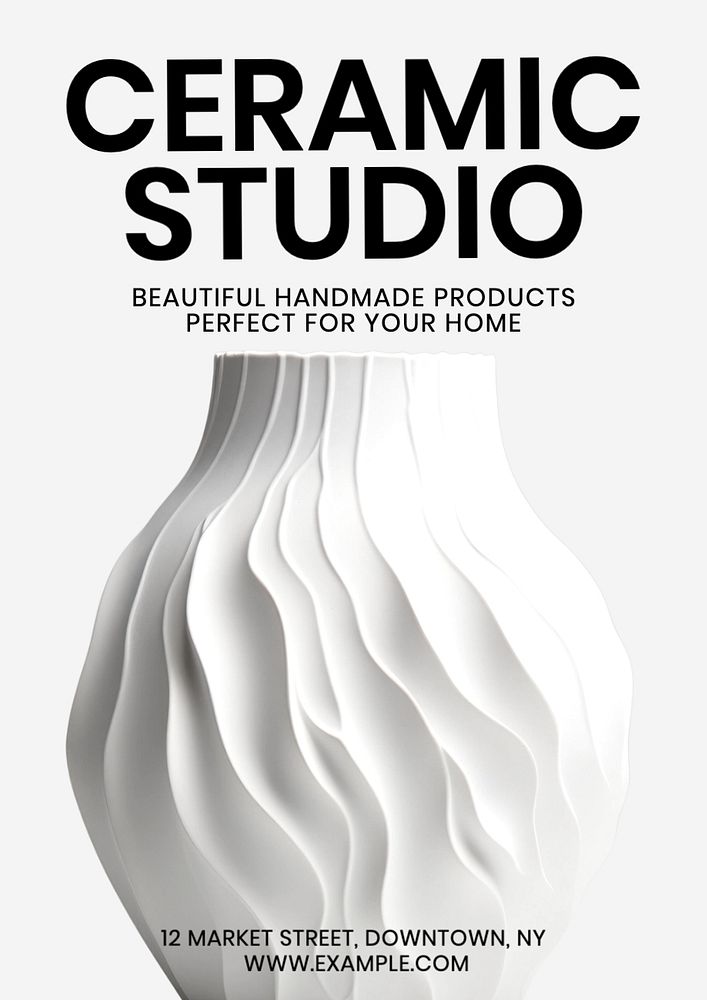 Ceramic studio poster template