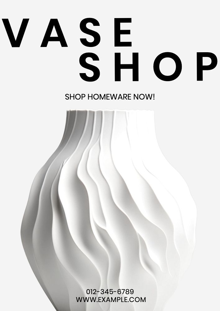 Vase & homeware poster template