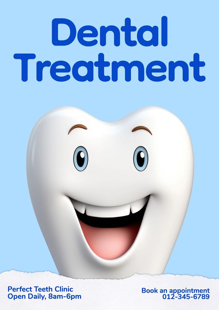 Dental treatment poster template