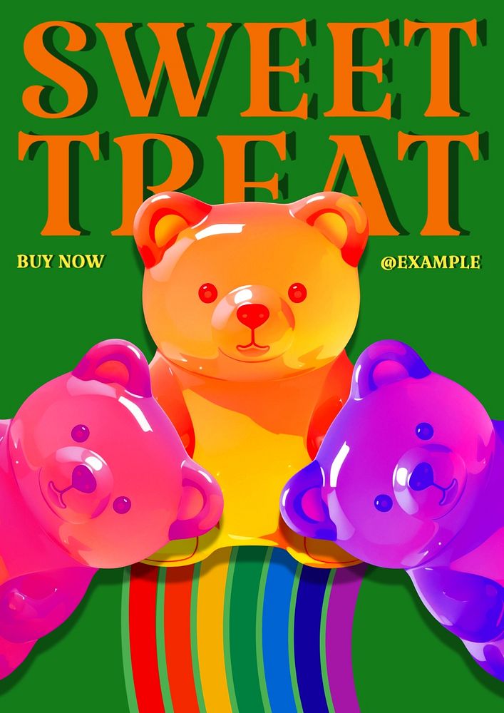 Jelly bear poster template