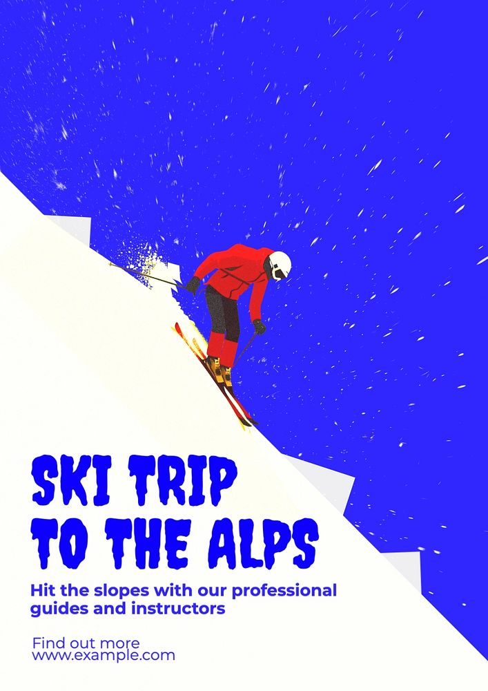 Ski trips poster template