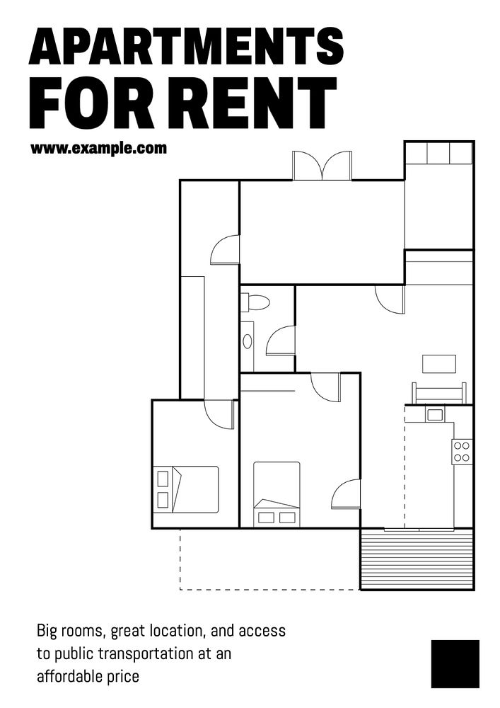 Renting apartment poster template