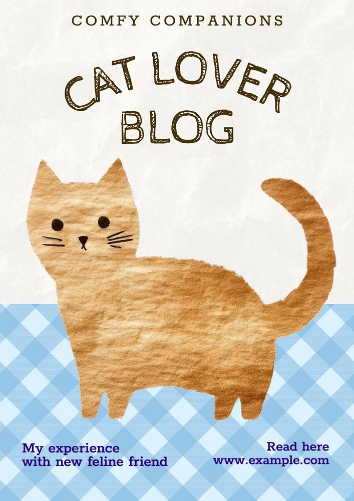 Cat blog poster template