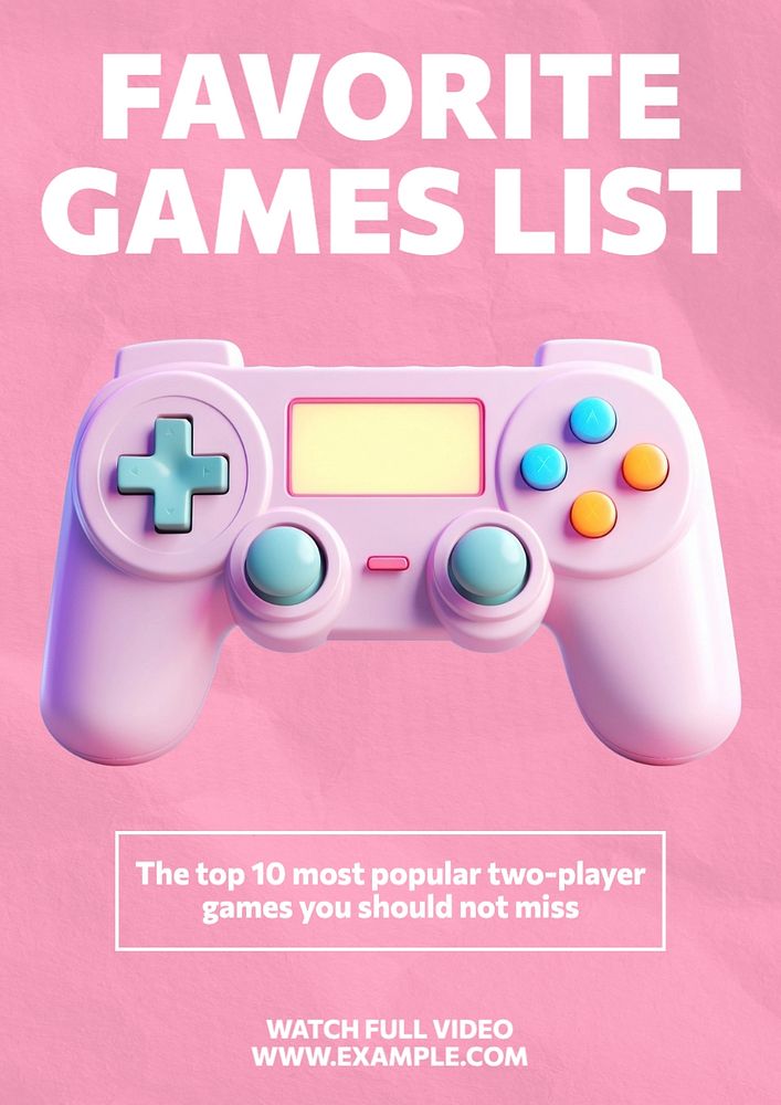 Favorite games list poster template