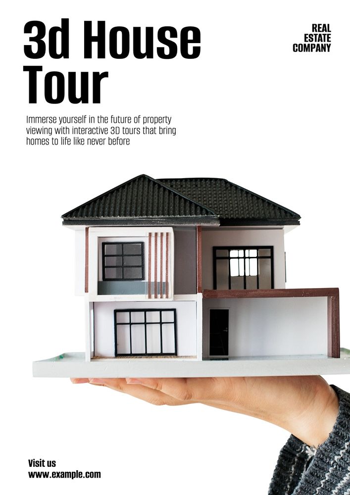 3D house tour poster template