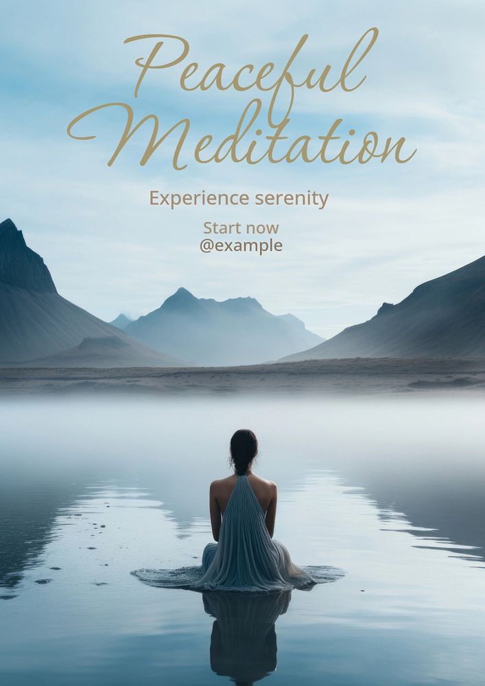 Peaceful meditation poster template