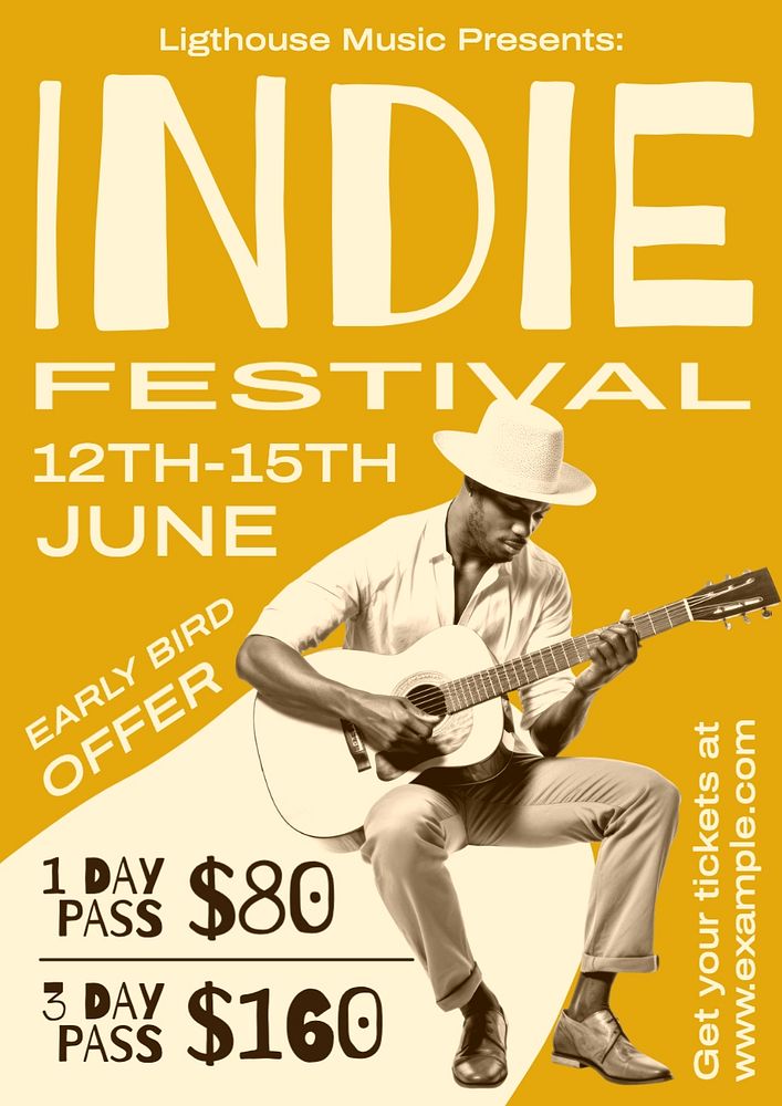 Indie festival poster template