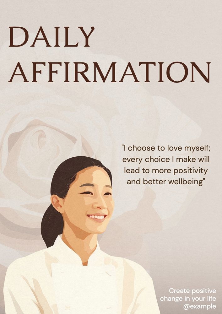 Daily affirmation poster template