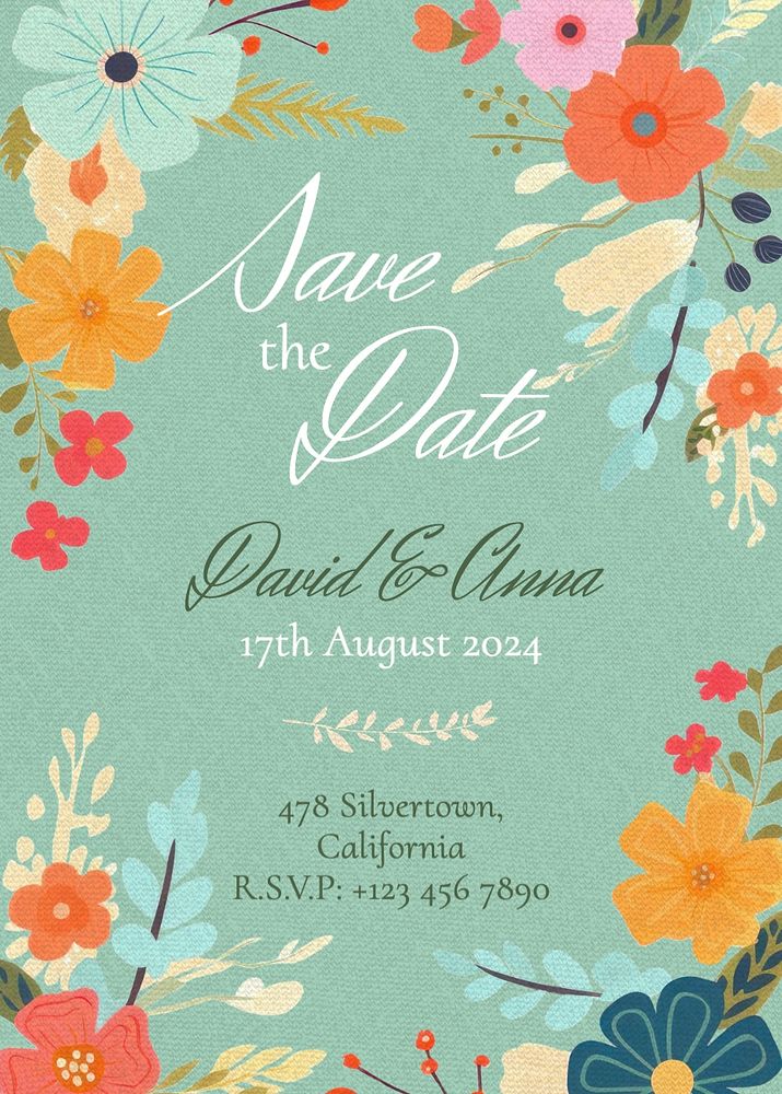 Wedding invitation poster template Premium Editable Template rawpixel