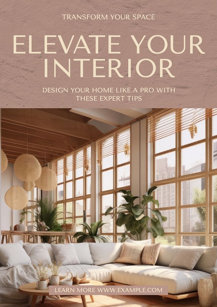 Interior design poster template