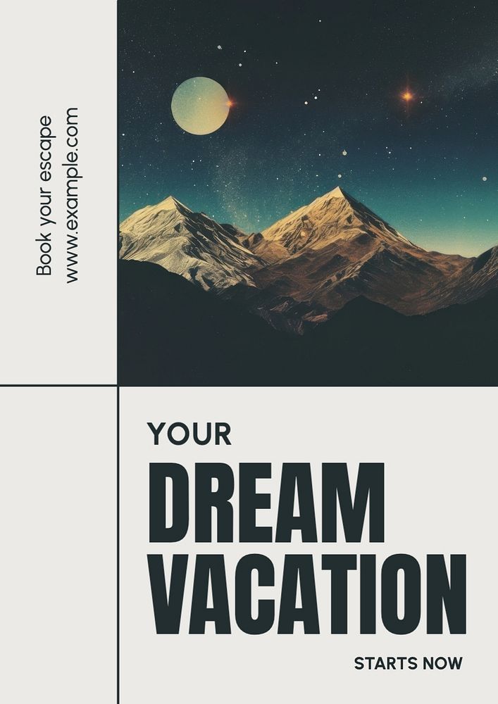 Dream vacation poster template