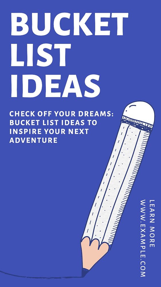 Bucket list ideas Facebook story template