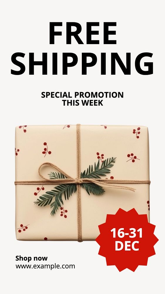 Free shipping Instagram story template