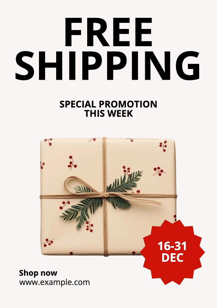 Free shipping poster template