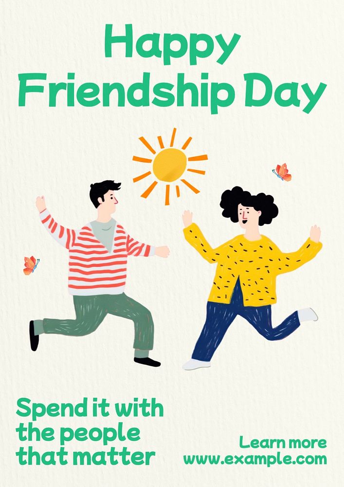 Happy friendship day poster template