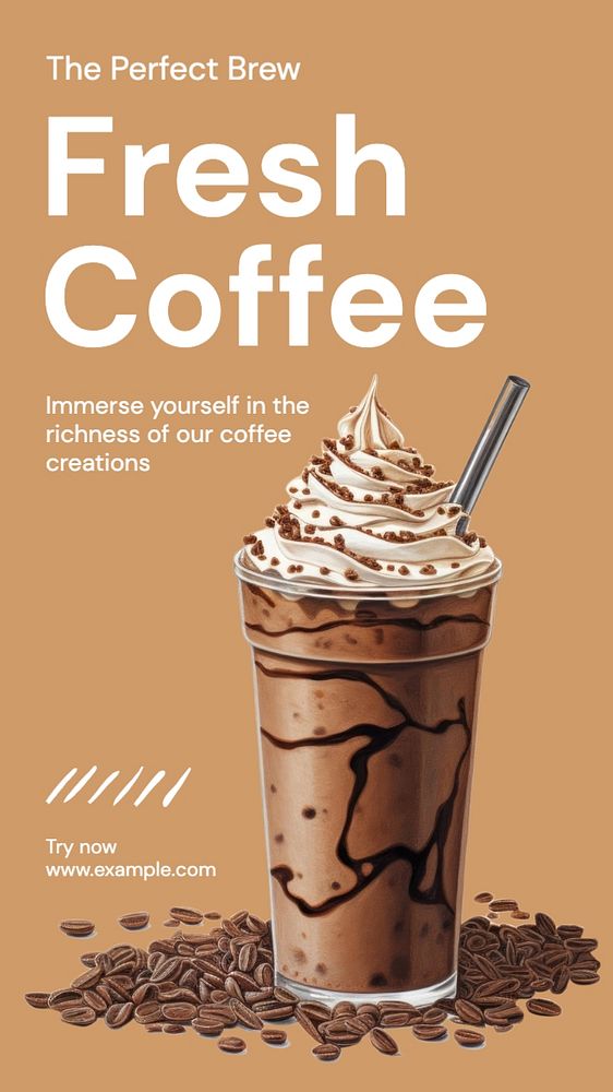 Fresh coffee Instagram story template