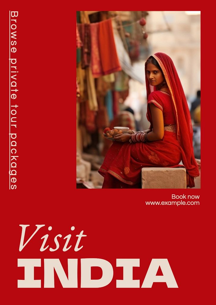 Visit India poster template