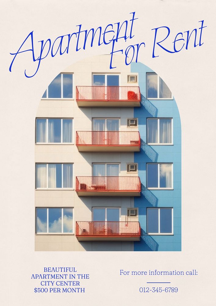 Apartment rental poster template