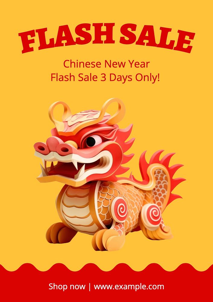 Chinese New Year sale poster template