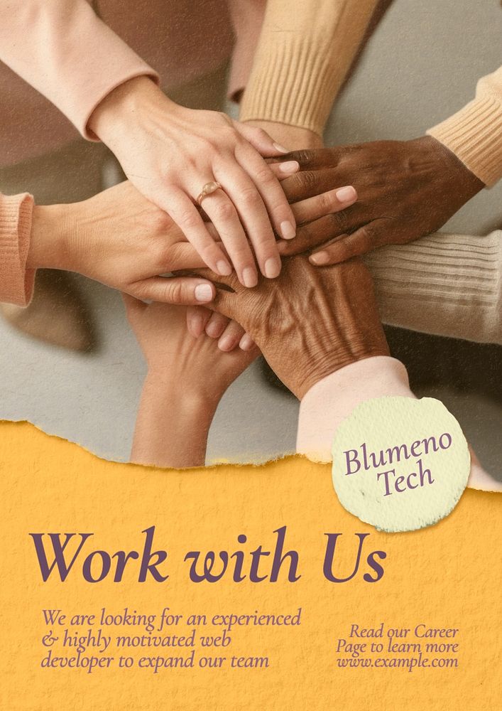 Work with us poster template