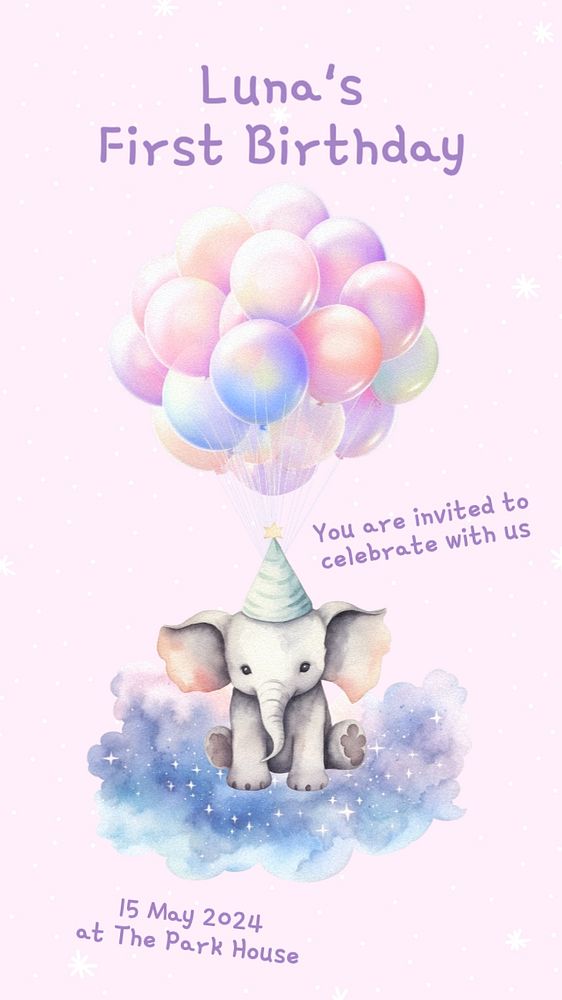 First birthday Instagram story template