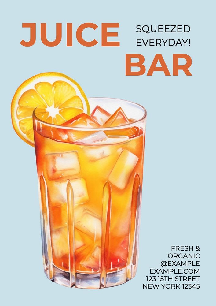 Juice bar poster template