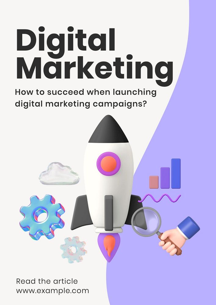 Digital marketing article poster template