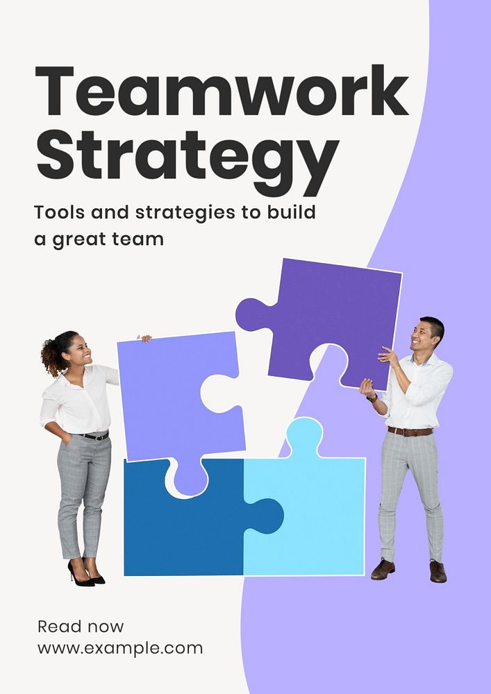 Teamwork strategy poster template