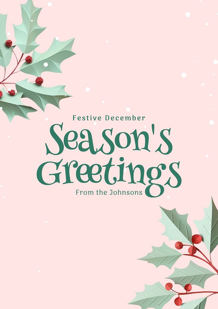 Season's Greetings poster template