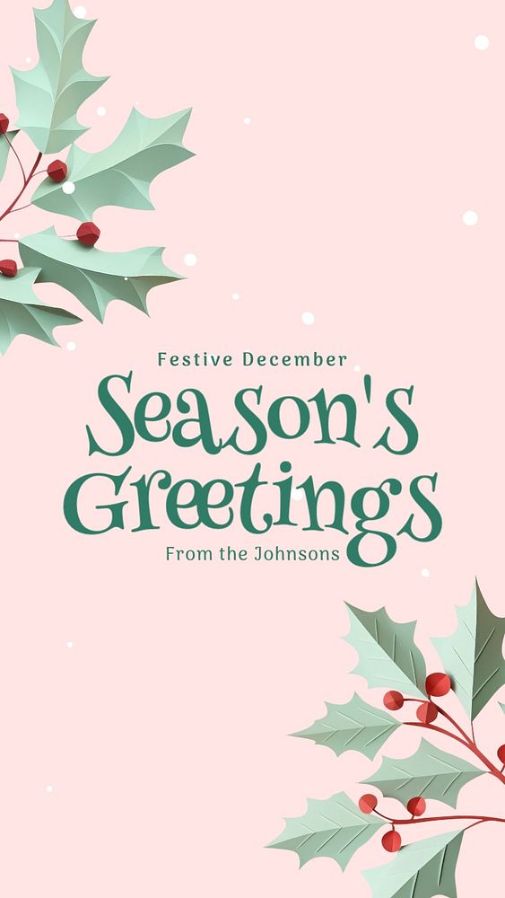 Season's Greetings Facebook story template