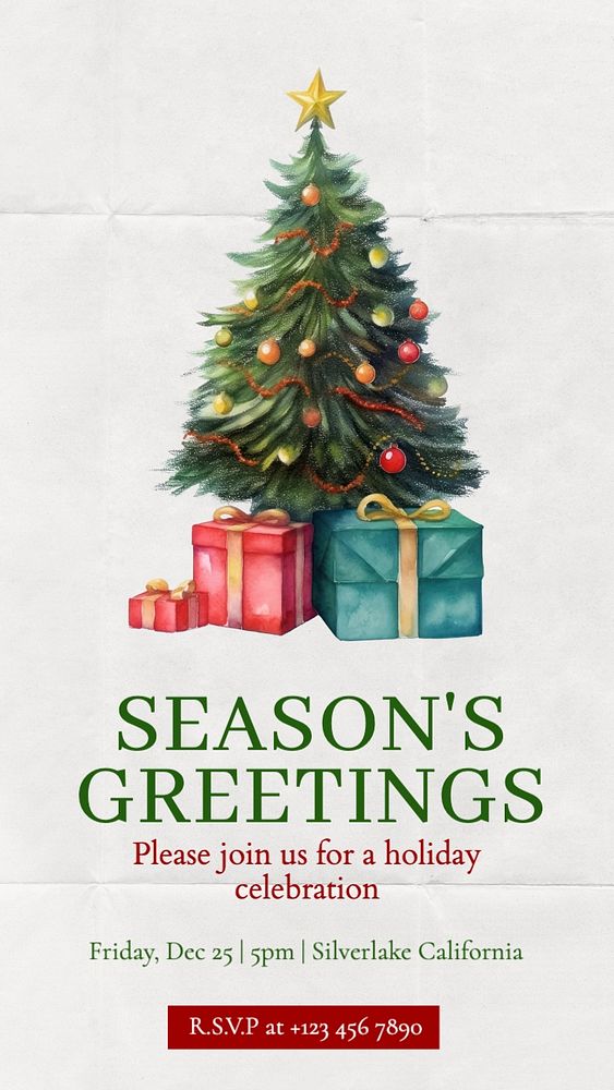 Season's greetings Facebook story template