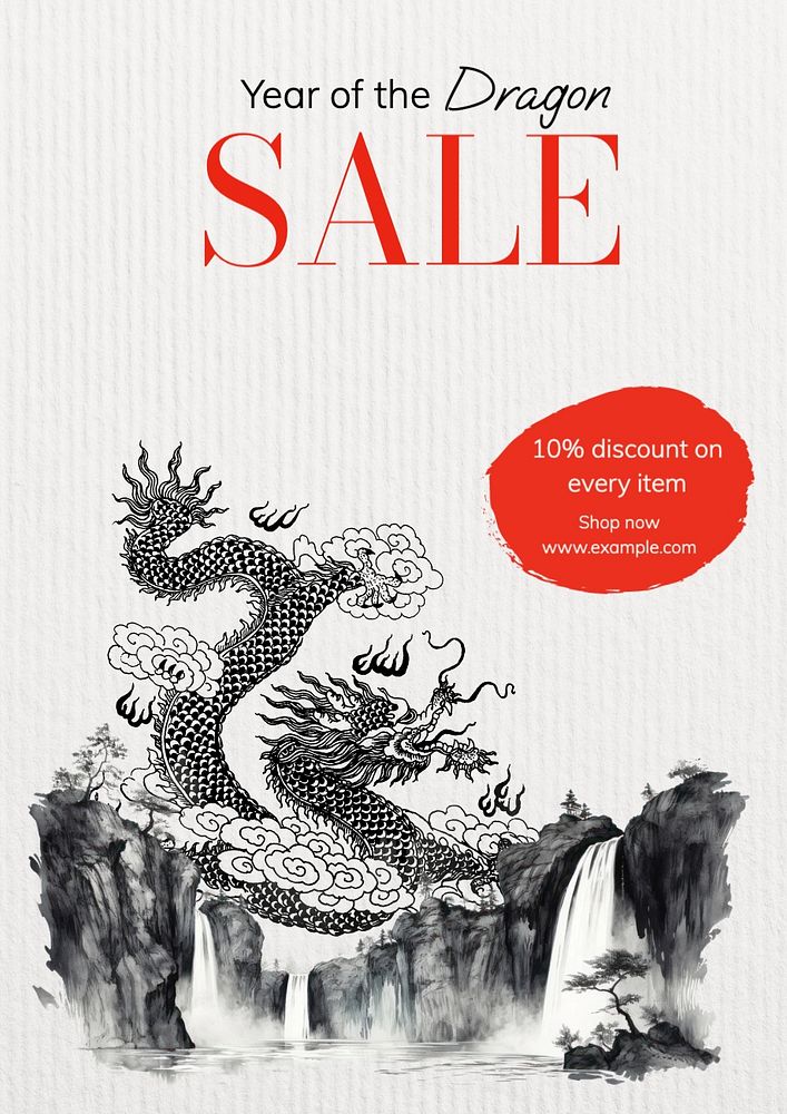 Chinese New Year sale poster template