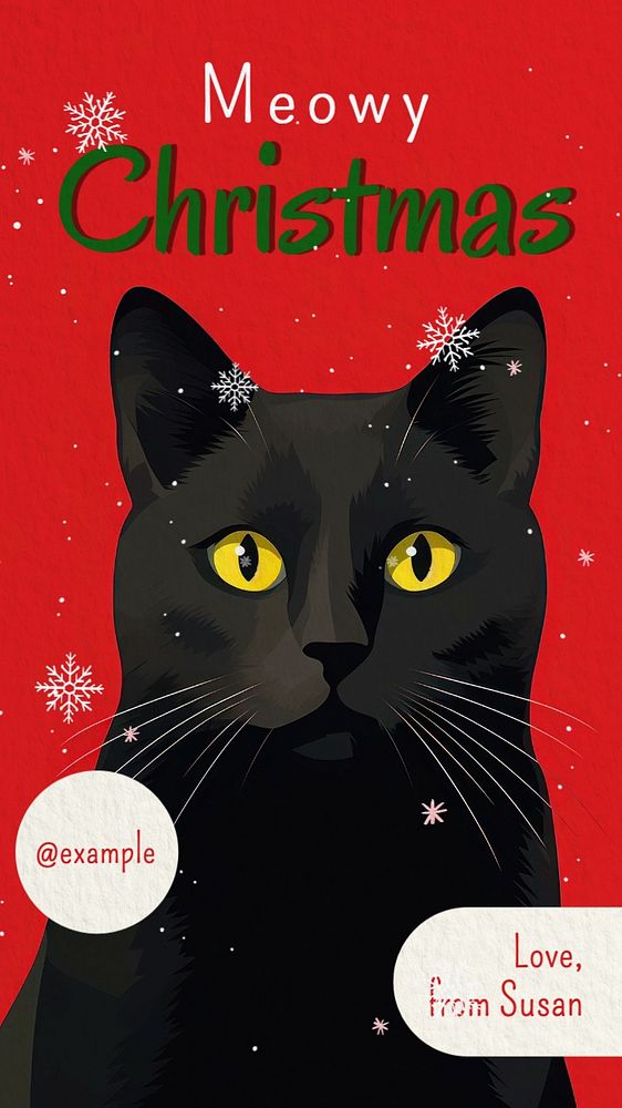 Meowy Christmas Facebook story template