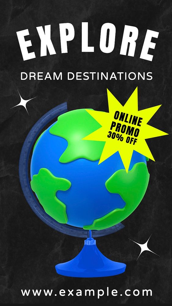 Dream destinations Facebook story template