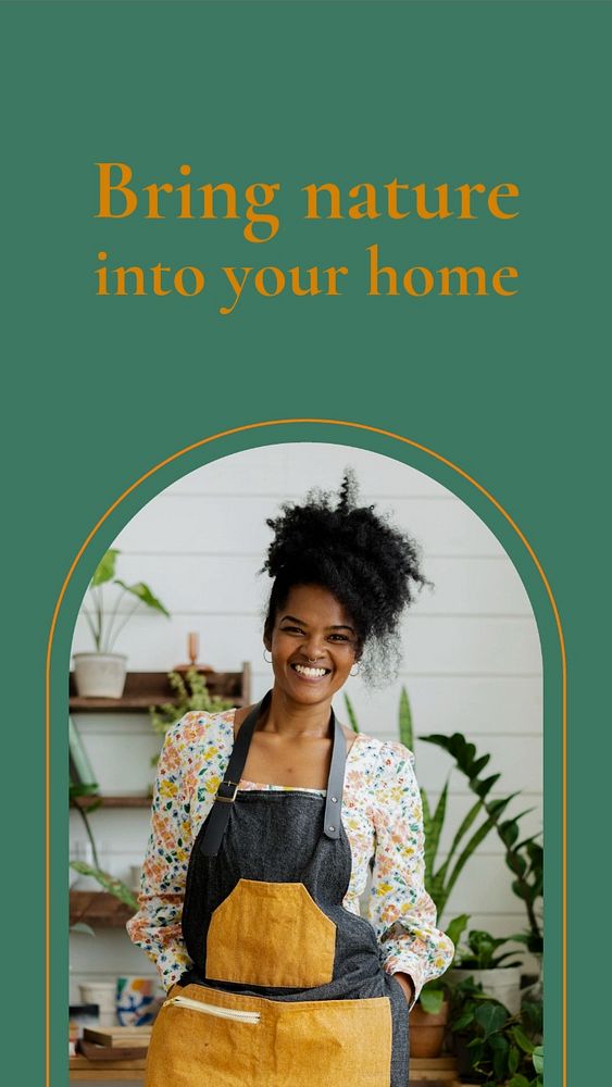 Home garden Instagram story template, arch design